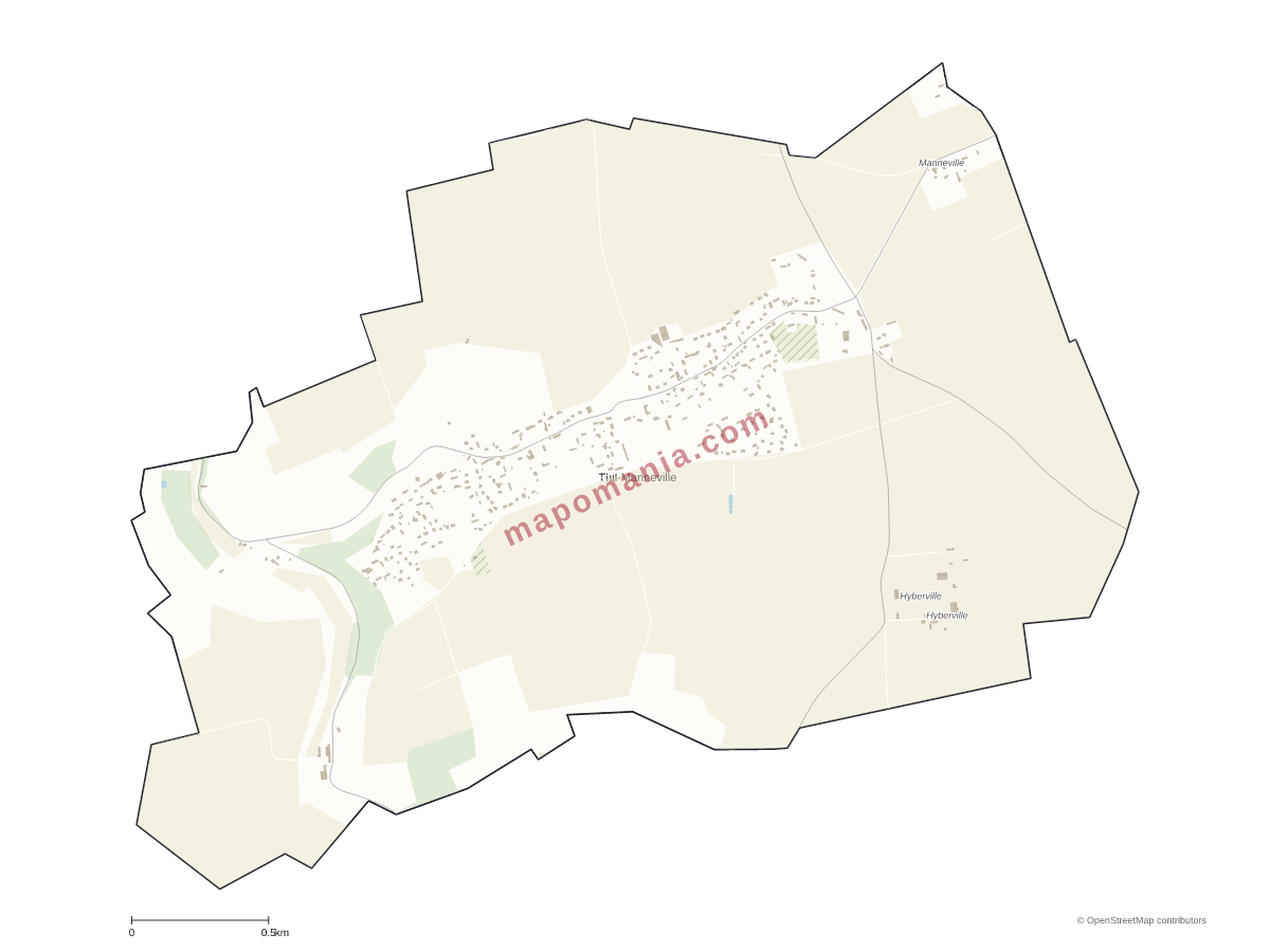 Carte de Thil-Manneville à personnaliser