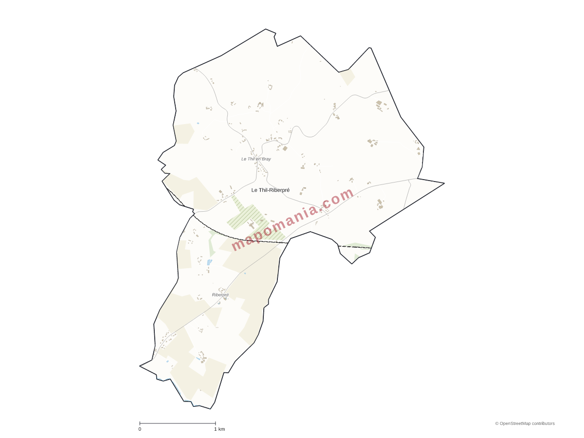 Carte de Le Thil-Riberpré à personnaliser
