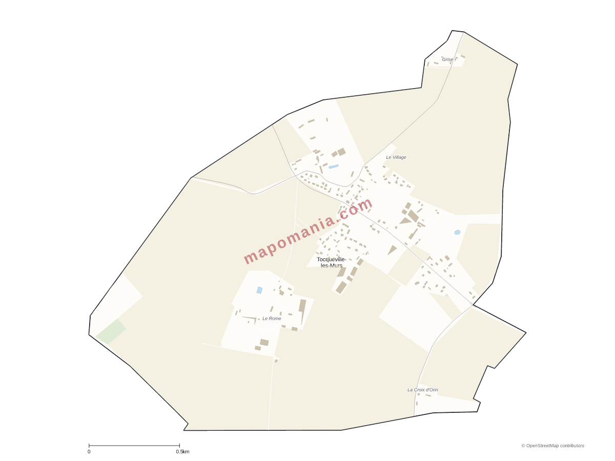 Carte de Tocqueville-les-Murs à personnaliser