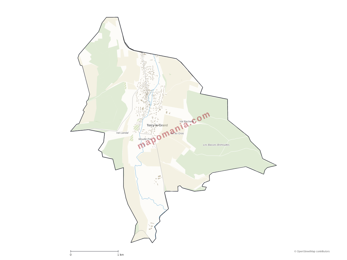 Carte de Torcy-le-Grand à personnaliser