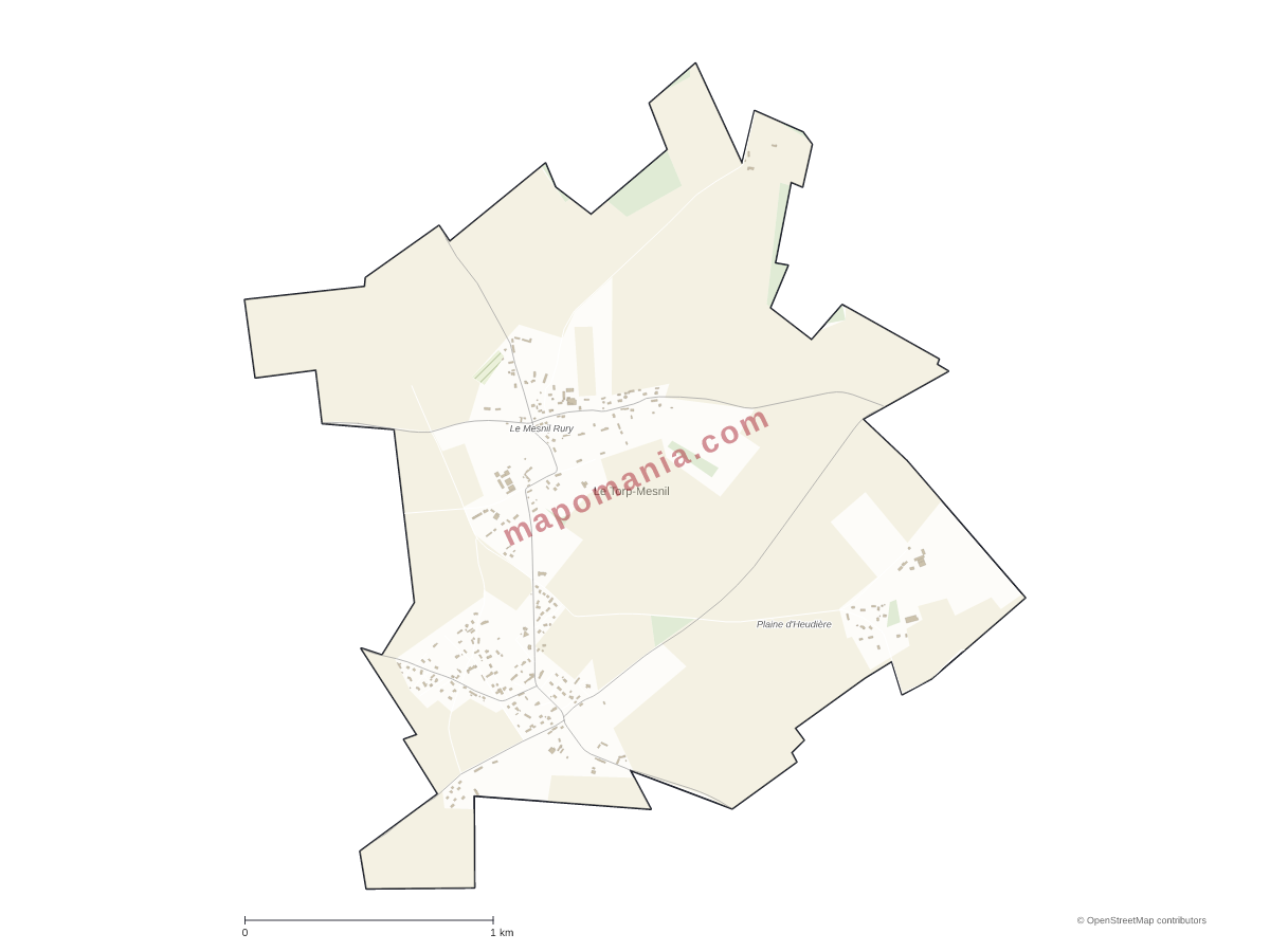 Carte de Le Torp-Mesnil à personnaliser