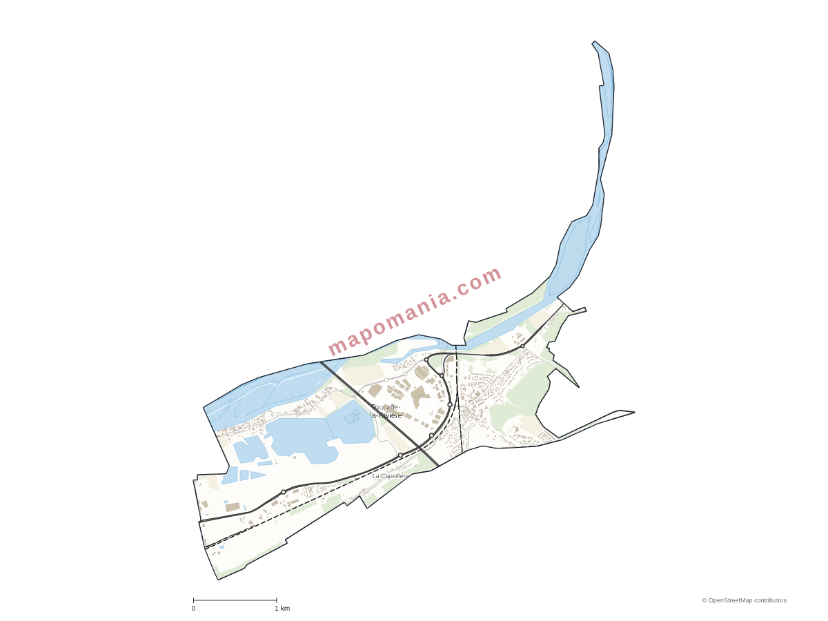 Carte de Tourville-la-Rivière à personnaliser