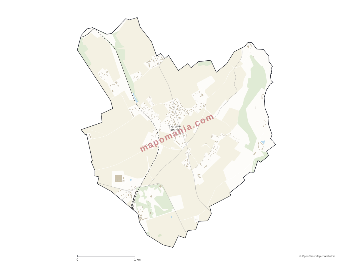Carte de Tourville-les-Ifs à personnaliser