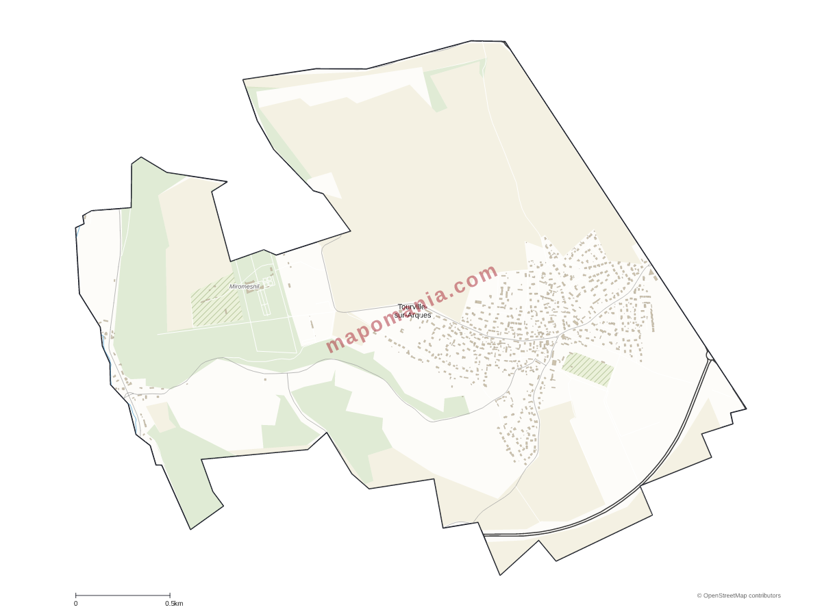 Carte de Tourville-sur-Arques à personnaliser
