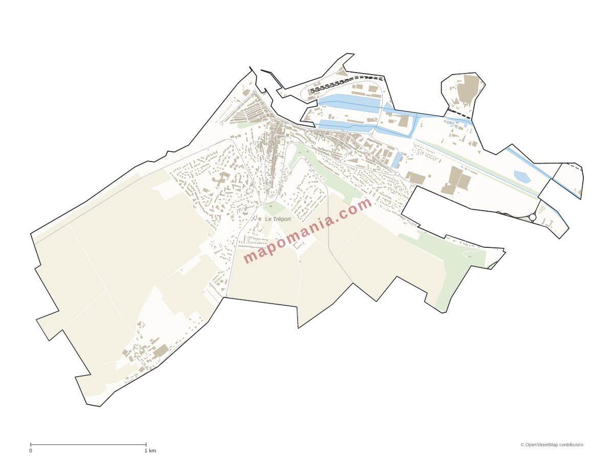 Carte de Le Tréport à personnaliser