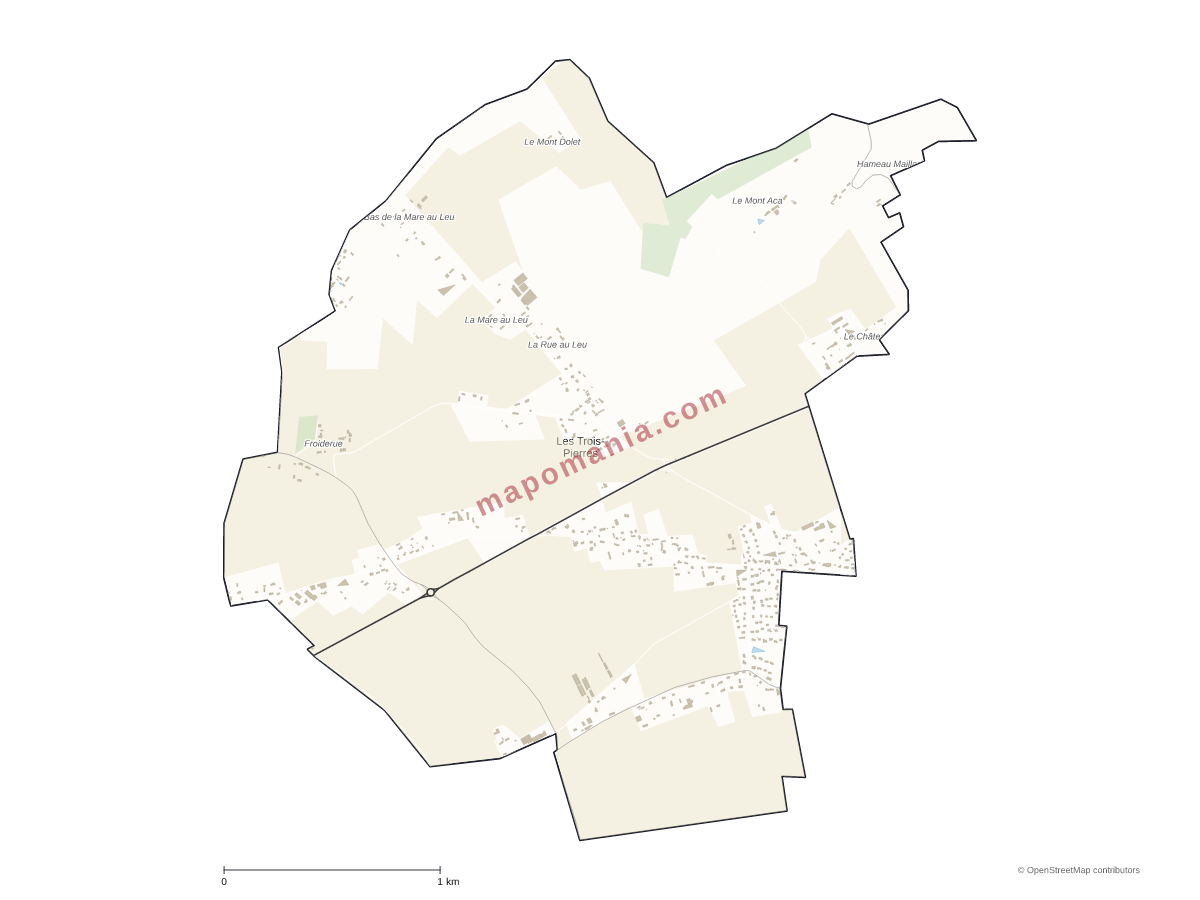 Carte de Les Trois-Pierres à personnaliser
