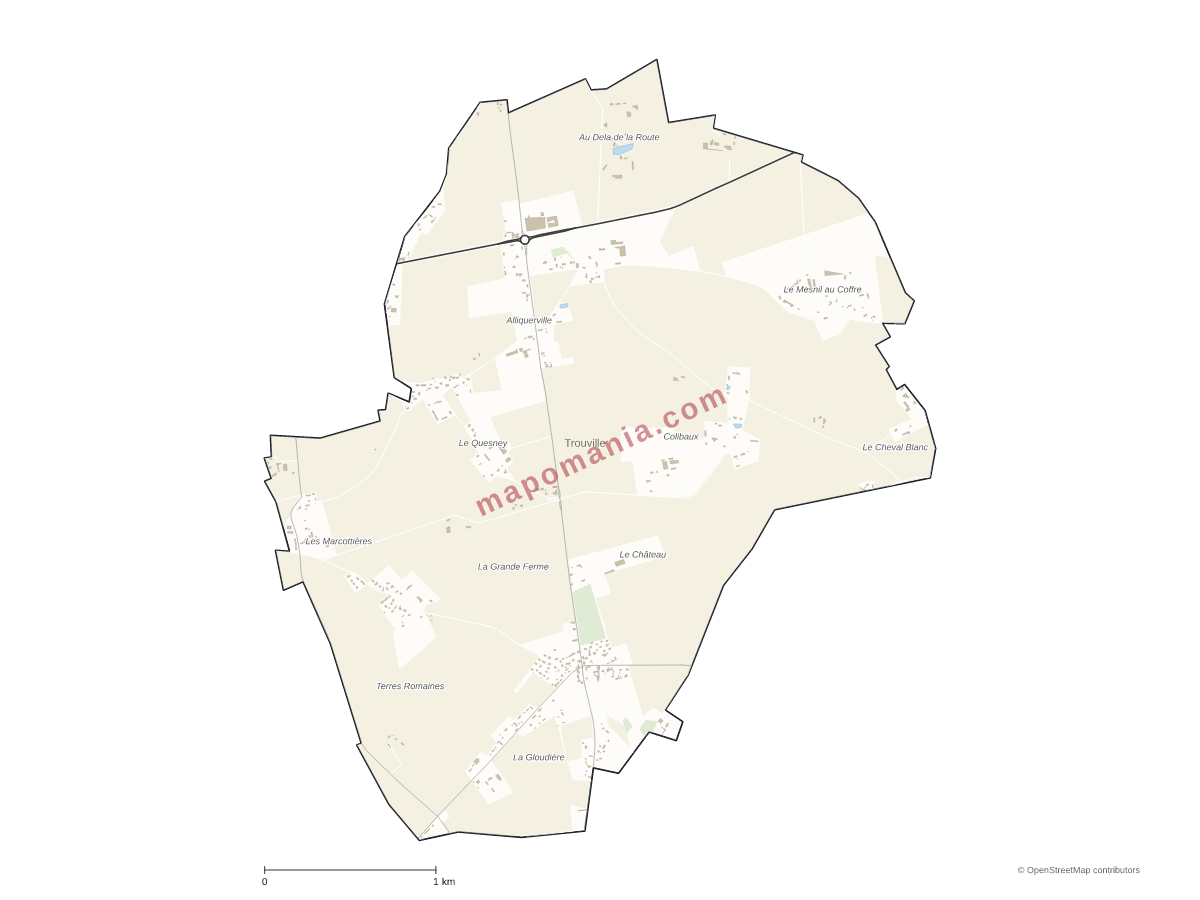 Carte de Trouville-Alliquerville à personnaliser