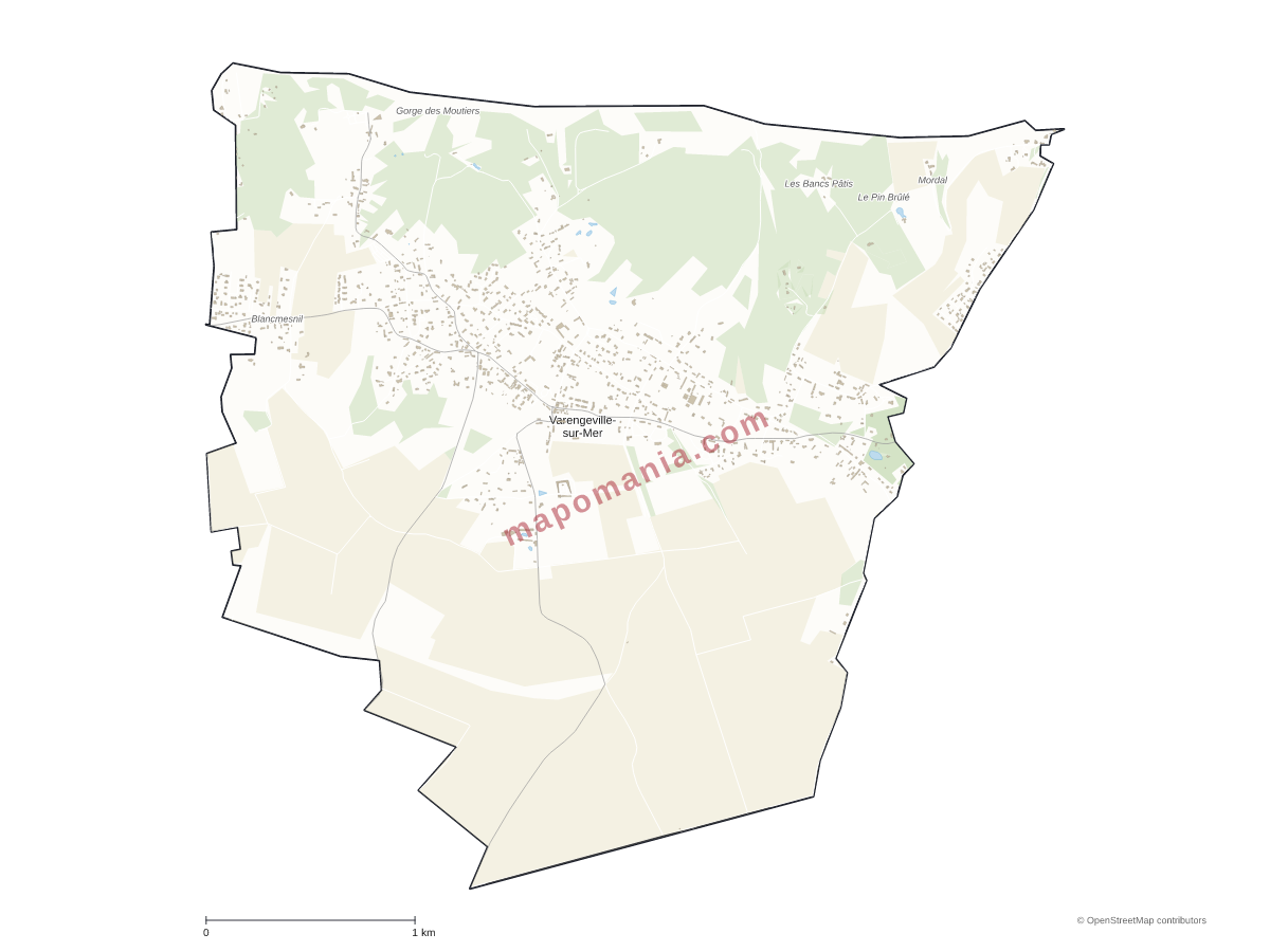 Carte de Varengeville-sur-Mer à personnaliser