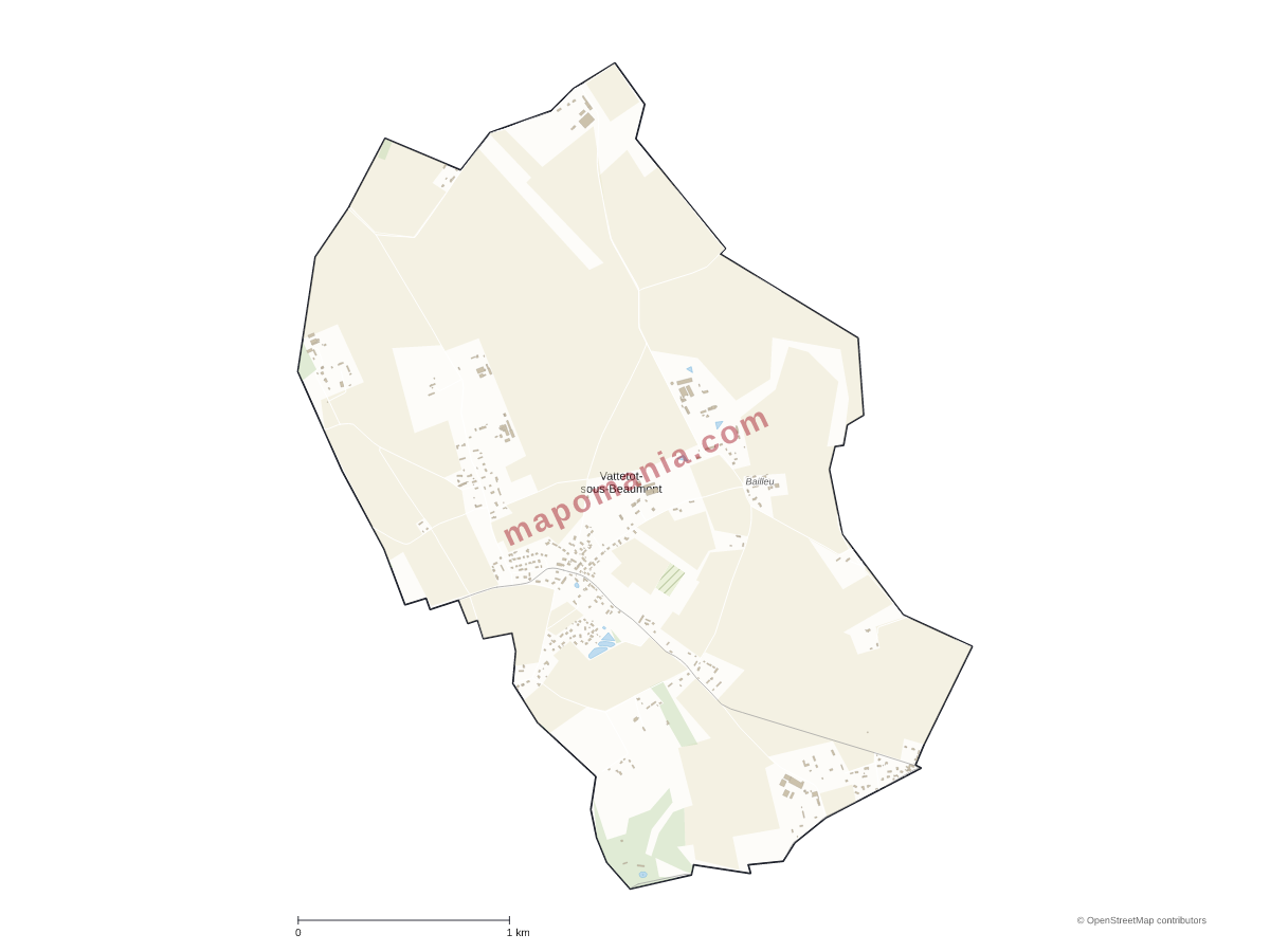 Carte de Vattetot-sous-Beaumont à personnaliser