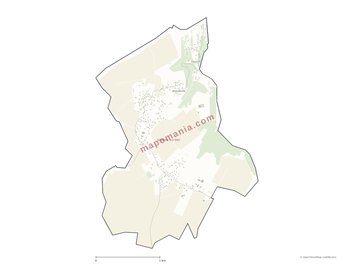 Carte de Vattetot-sur-Mer à personnaliser