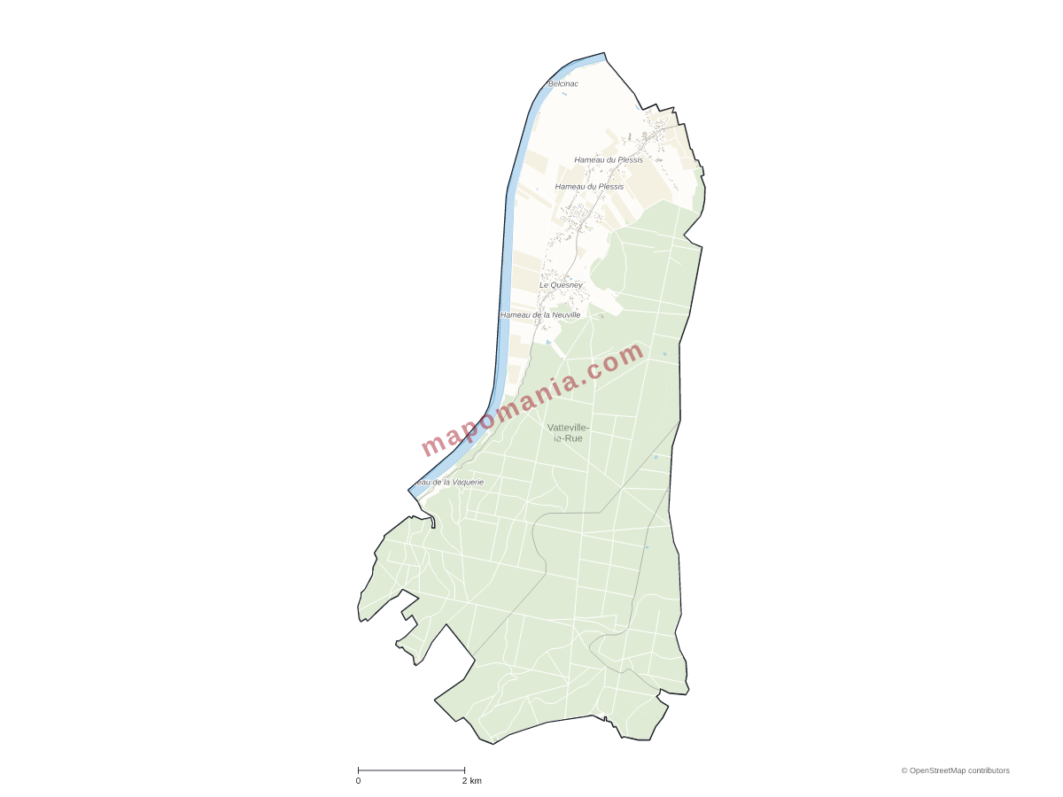Carte de Vatteville-la-Rue à personnaliser