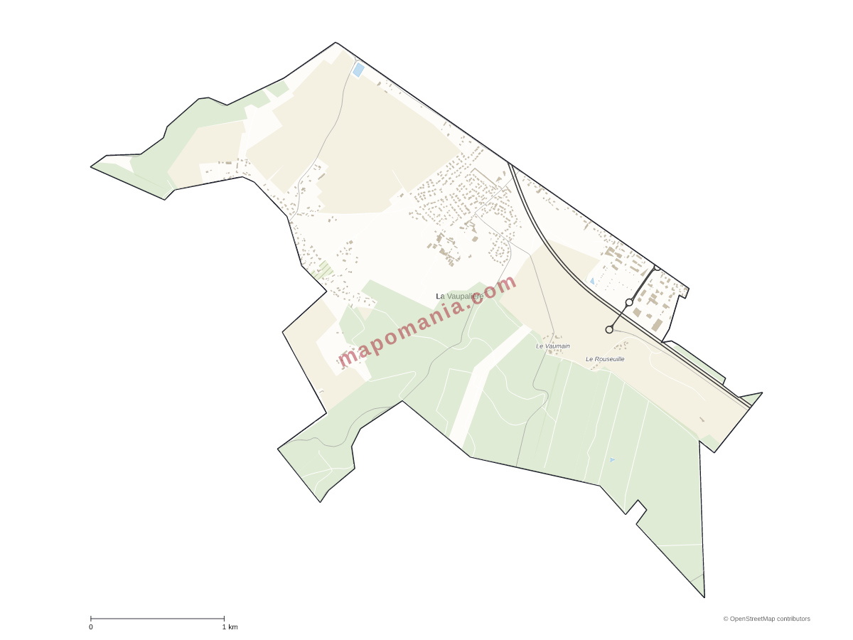 Carte de La Vaupalière à personnaliser