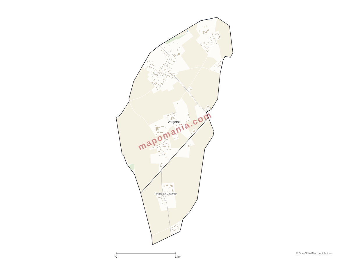 Carte de Vergetot à personnaliser