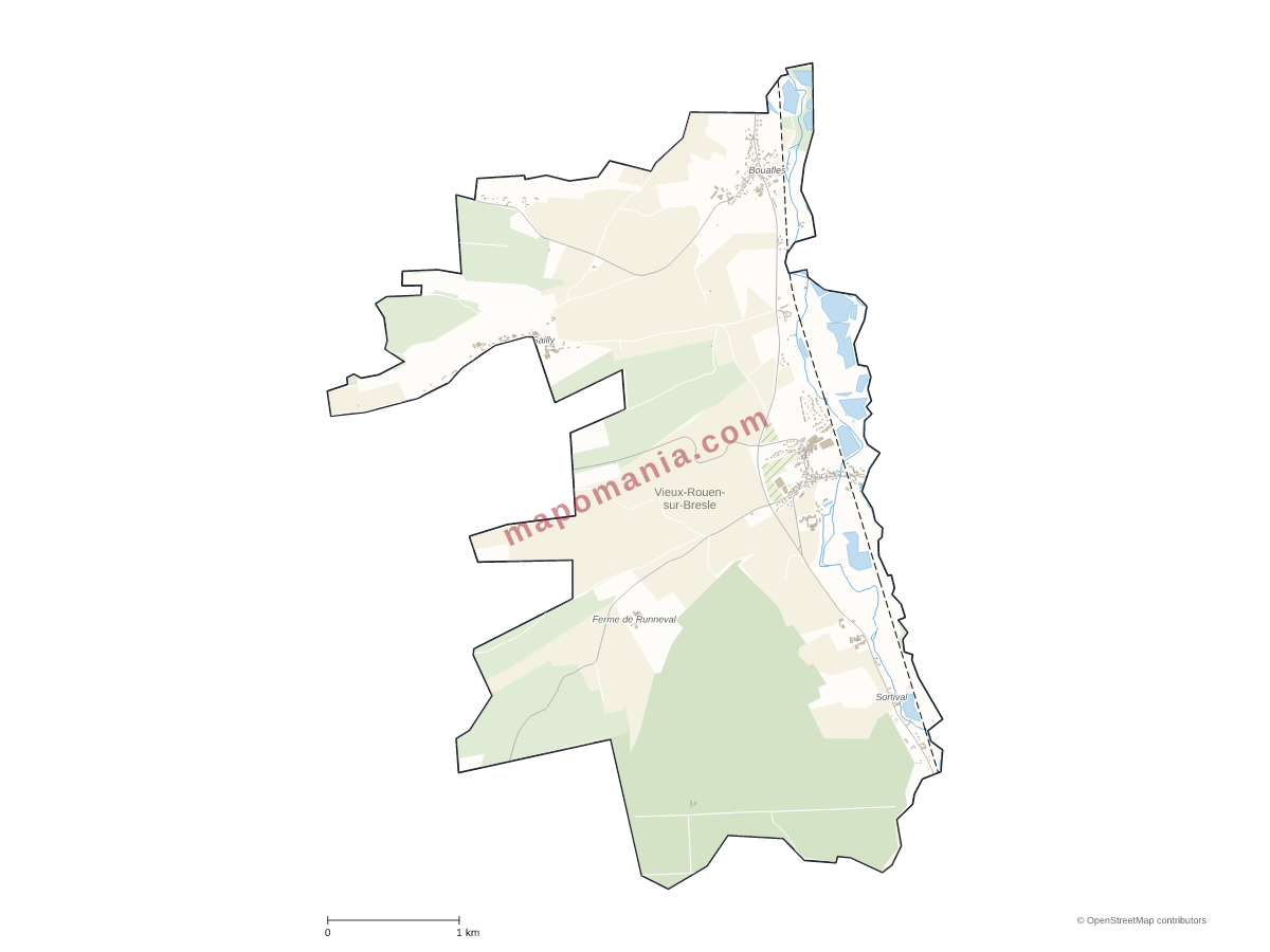 Carte de Vieux-Rouen-sur-Bresle à personnaliser