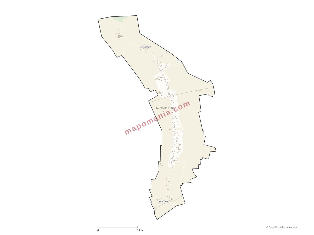 Carte de La Vieux-Rue à personnaliser
