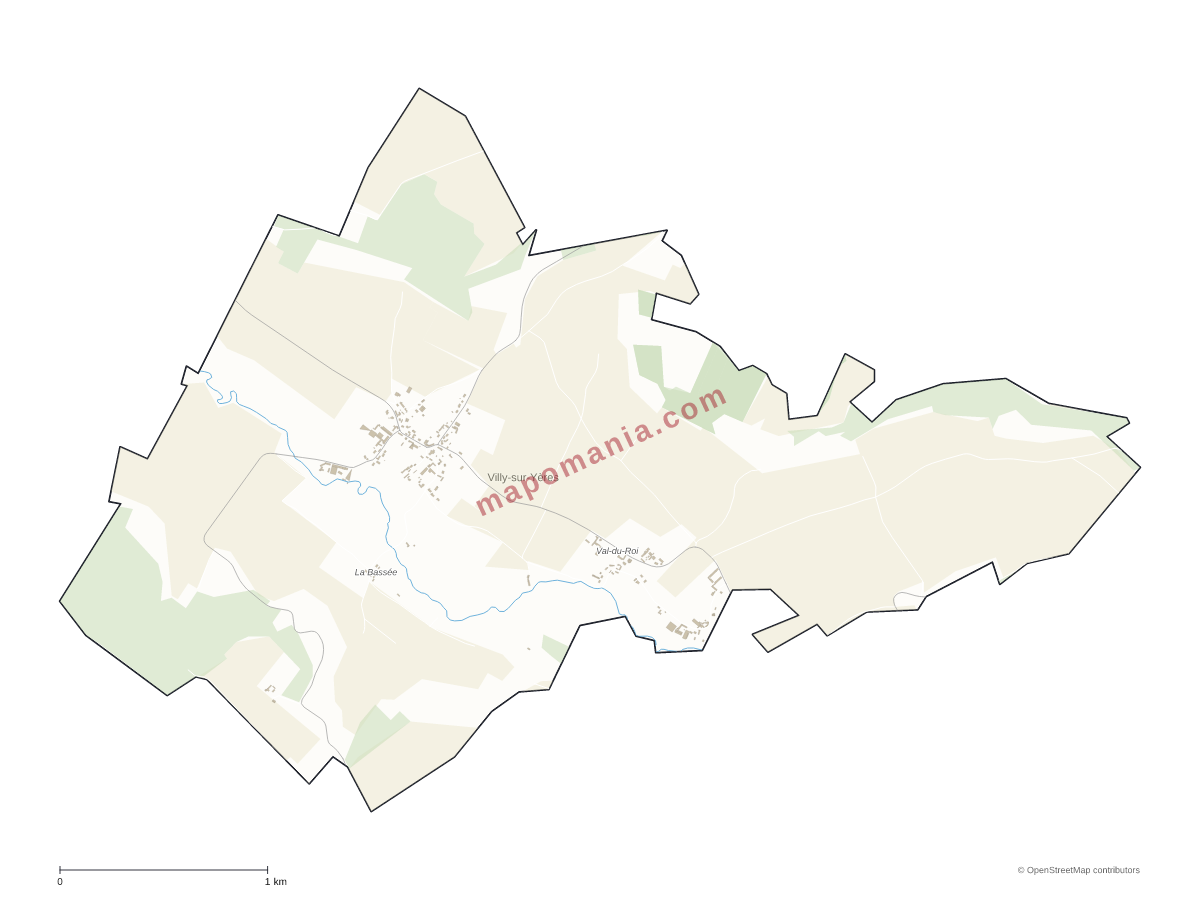 Carte de Villy-sur-Yères à personnaliser
