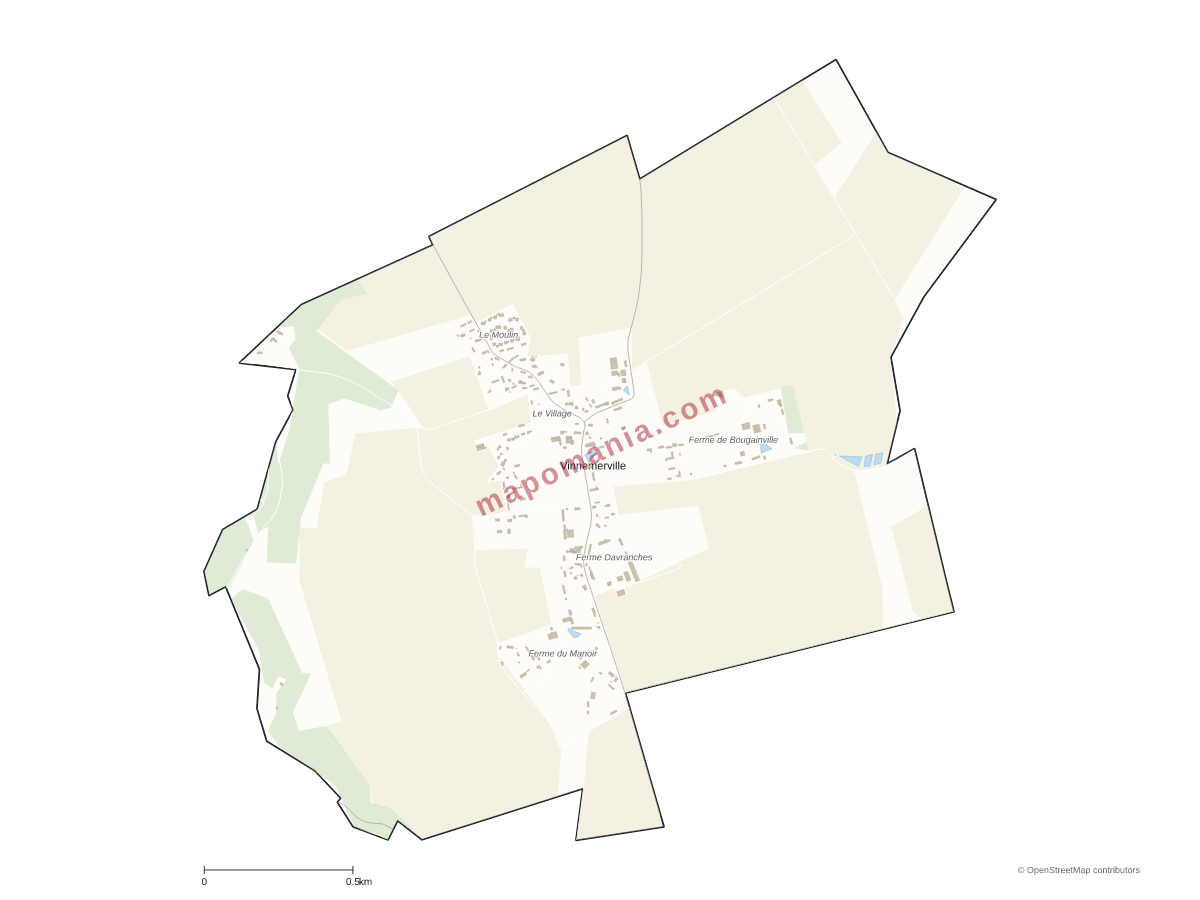 Carte de Vinnemerville à personnaliser