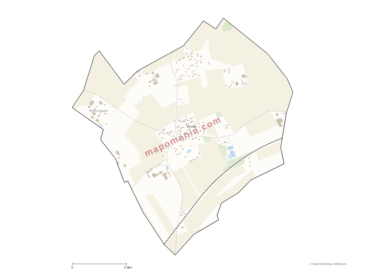 Carte de Virville à personnaliser
