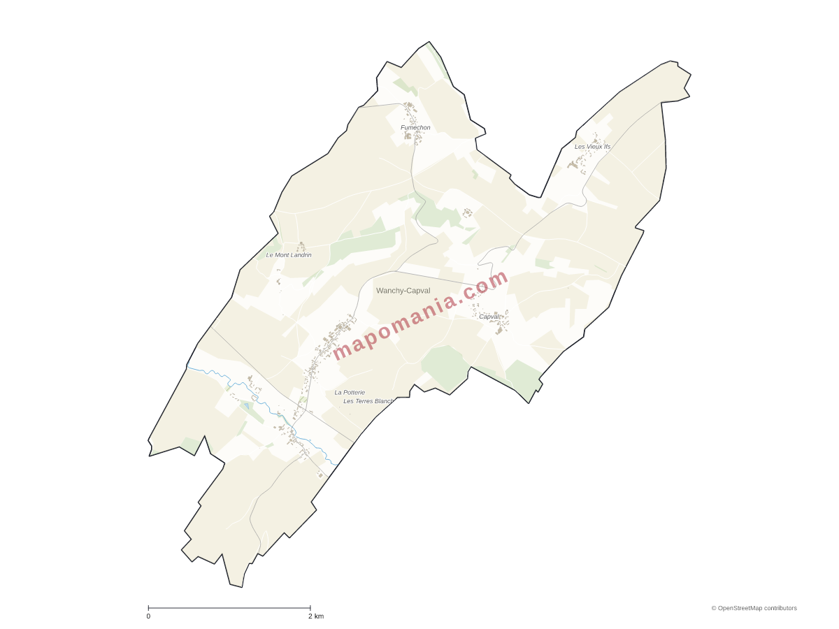 Carte de Wanchy-Capval à personnaliser