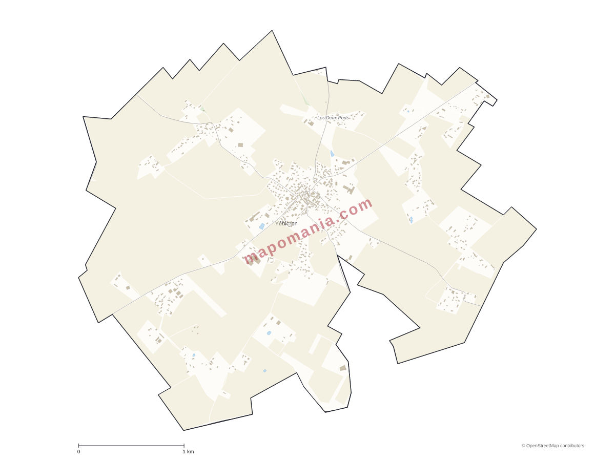 Carte de Yébleron à personnaliser