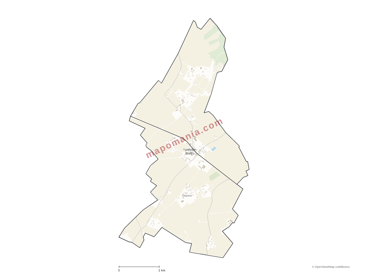 Carte de Ypreville-Biville à personnaliser