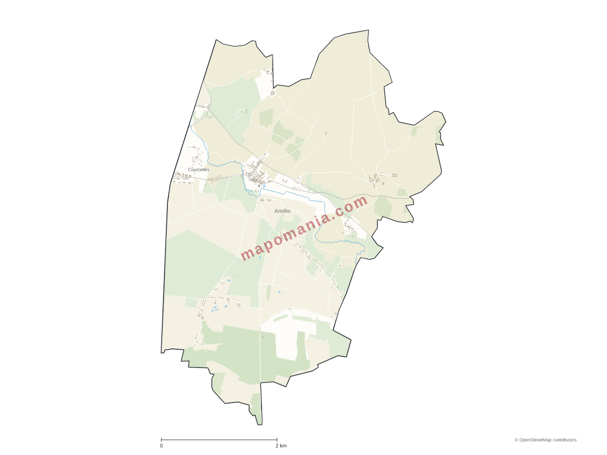 Carte de Amillis à personnaliser