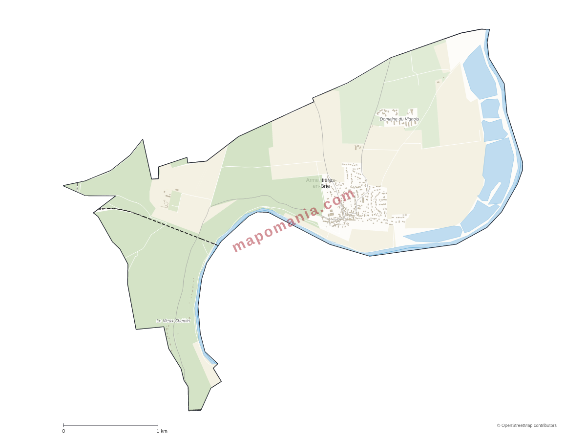 Carte de Armentières-en-Brie à personnaliser