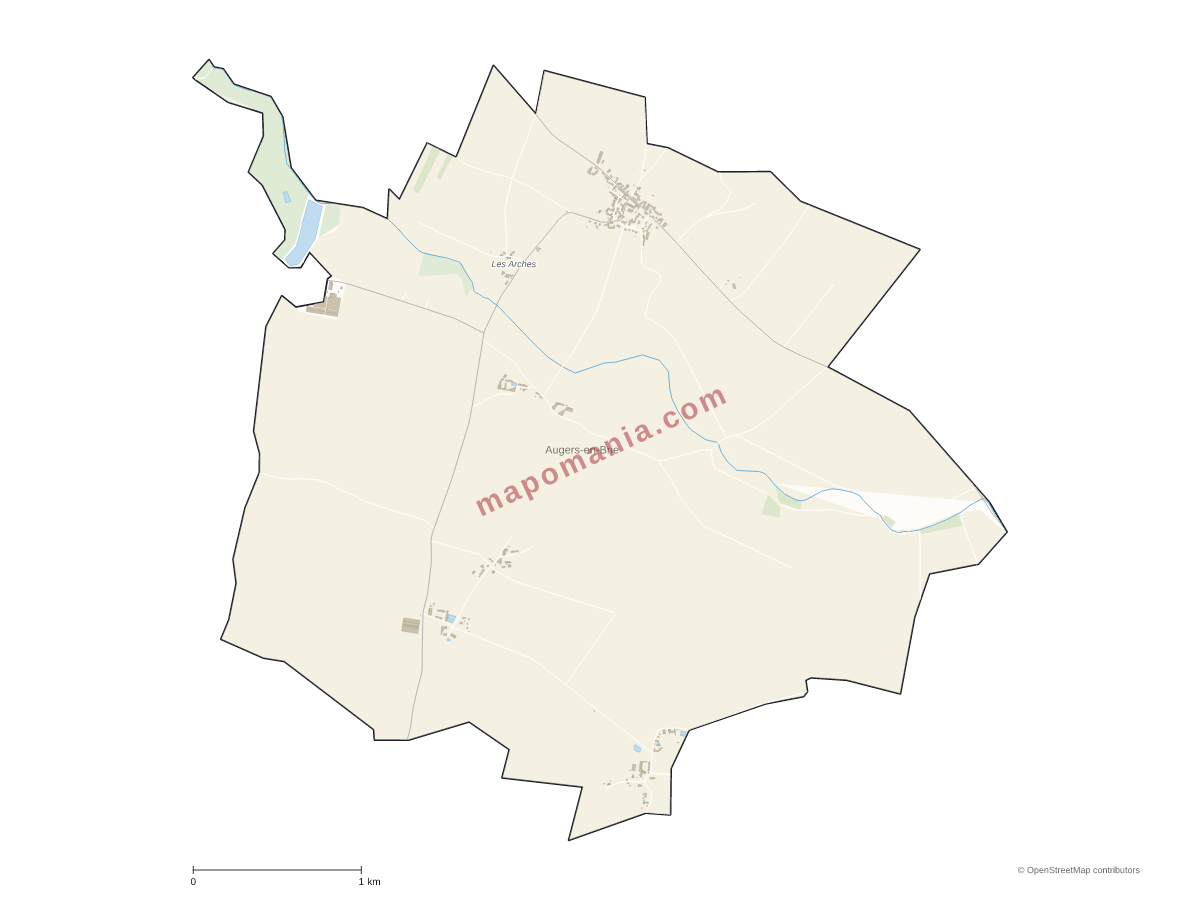 Carte de Augers-en-Brie à personnaliser