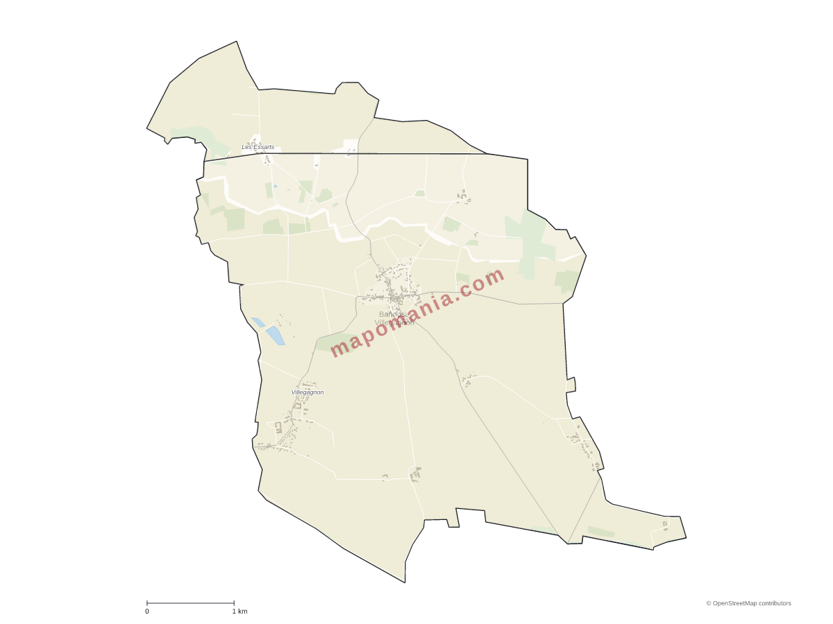 Carte de Bannost-Villegagnon à personnaliser