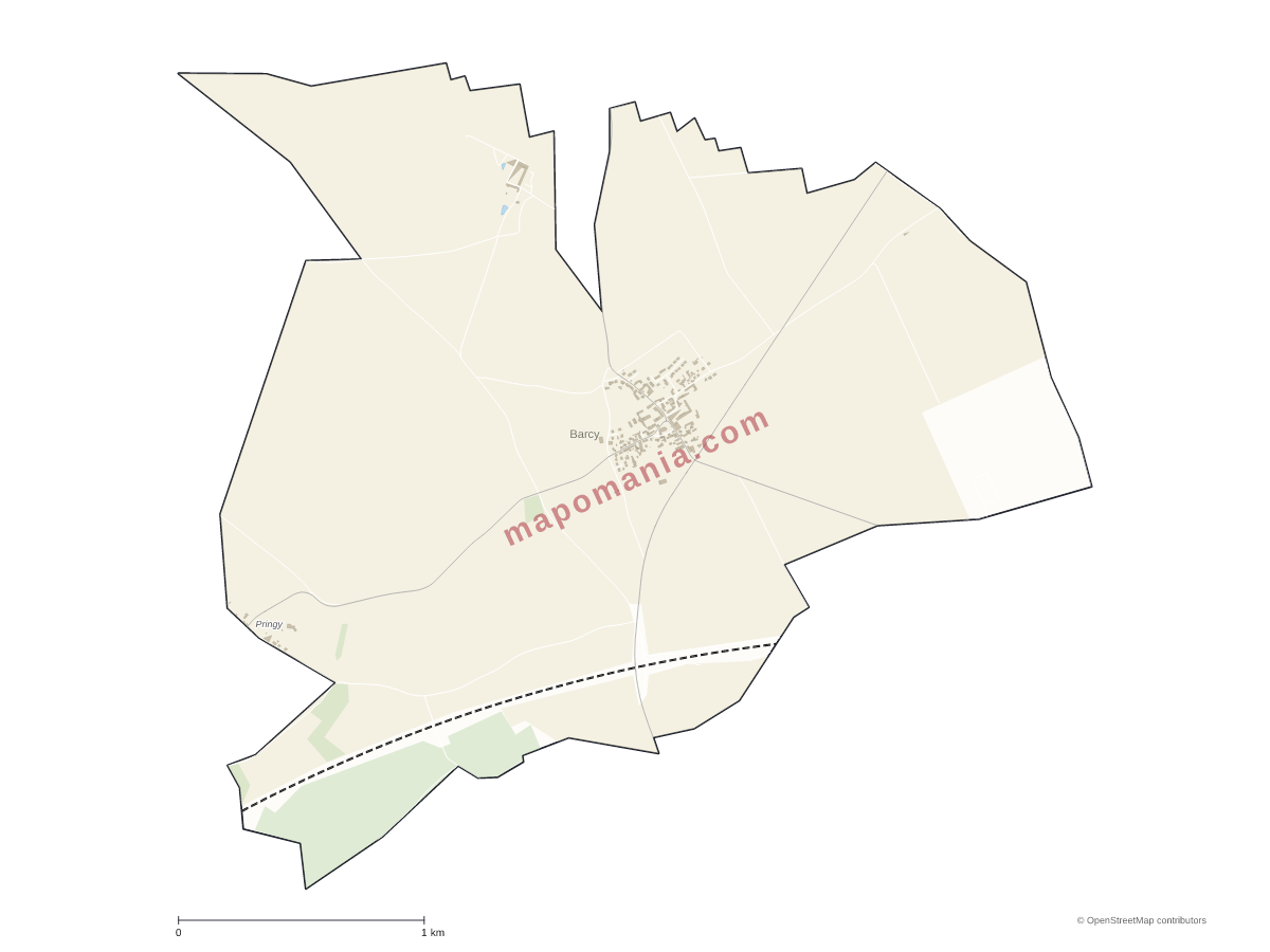 Carte de Barcy à personnaliser