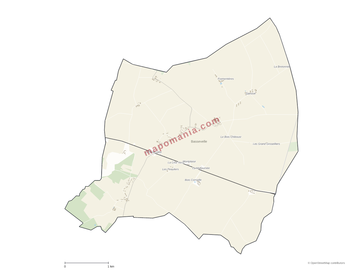 Carte de Bassevelle à personnaliser
