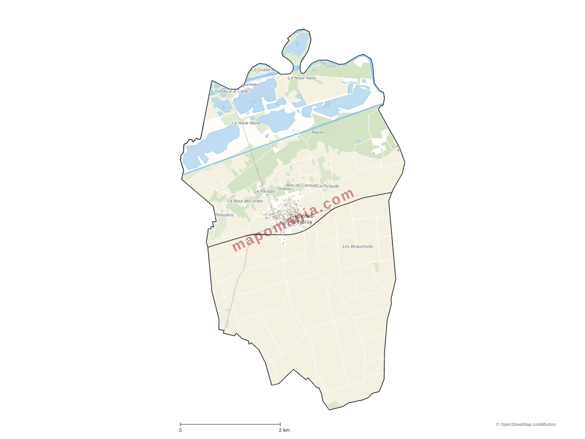 Carte de Bazoches-lès-Bray à personnaliser