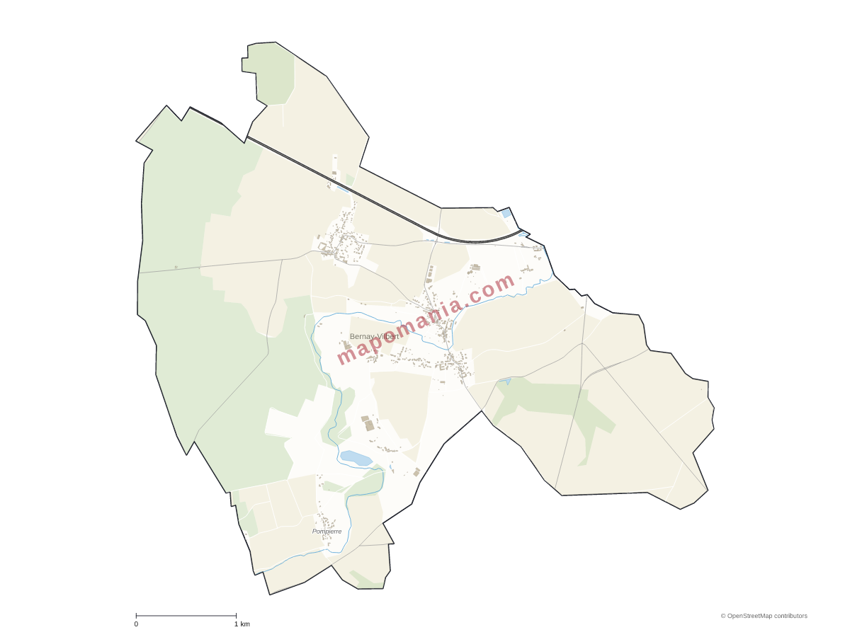 Carte de Bernay-Vilbert à personnaliser