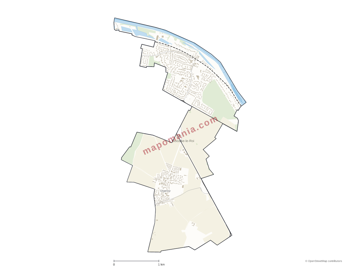 Carte de Boissise-le-Roi à personnaliser