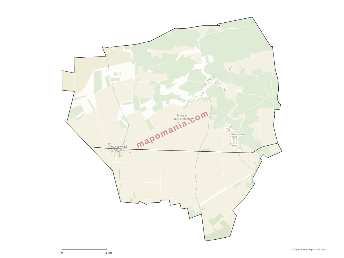 Carte de Boissy-aux-Cailles à personnaliser