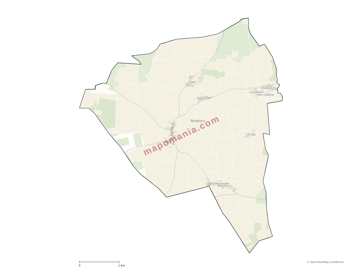 Carte de Bougligny à personnaliser