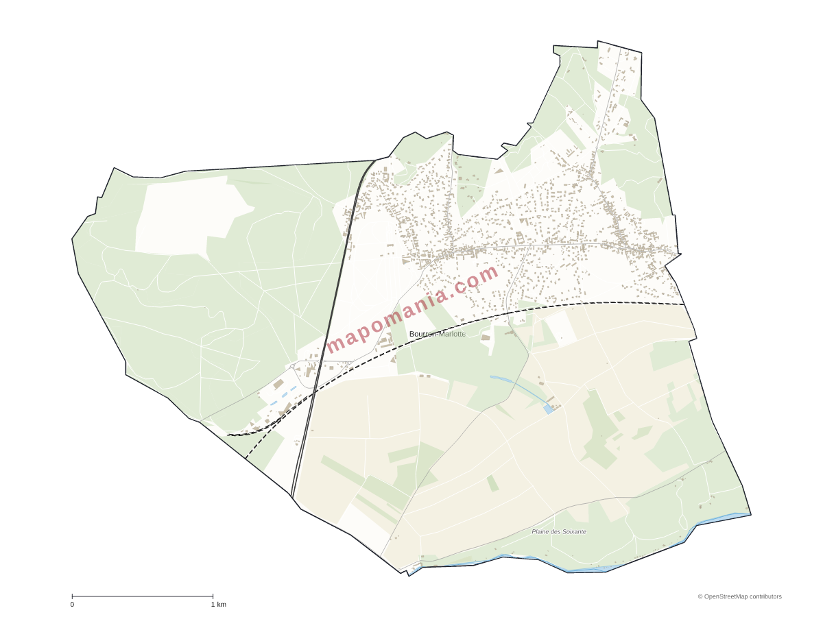 Carte de Bourron-Marlotte à personnaliser