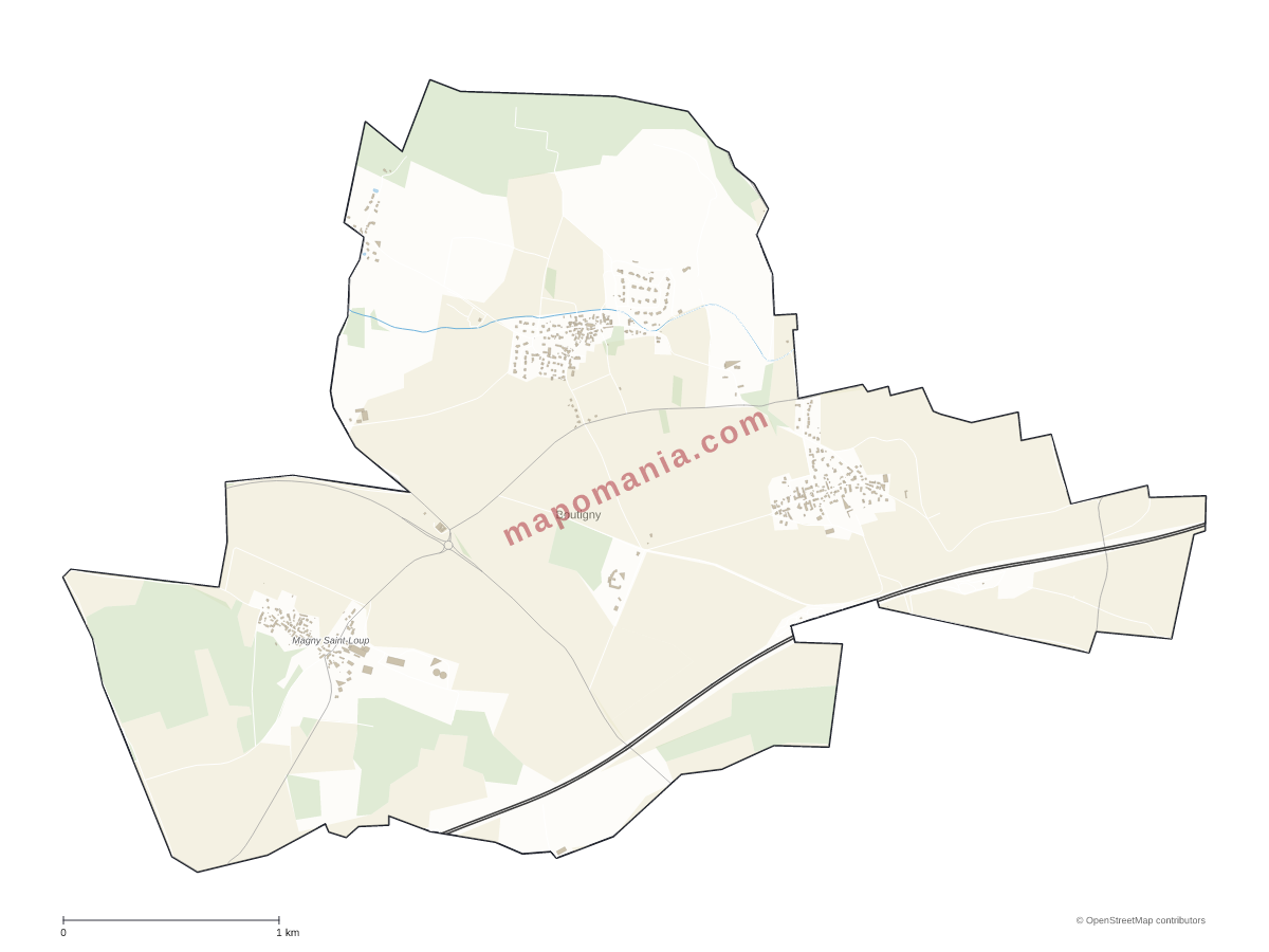 Carte de Boutigny à personnaliser