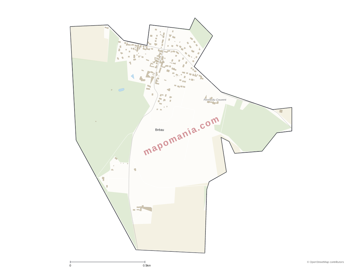 Carte de Bréau à personnaliser