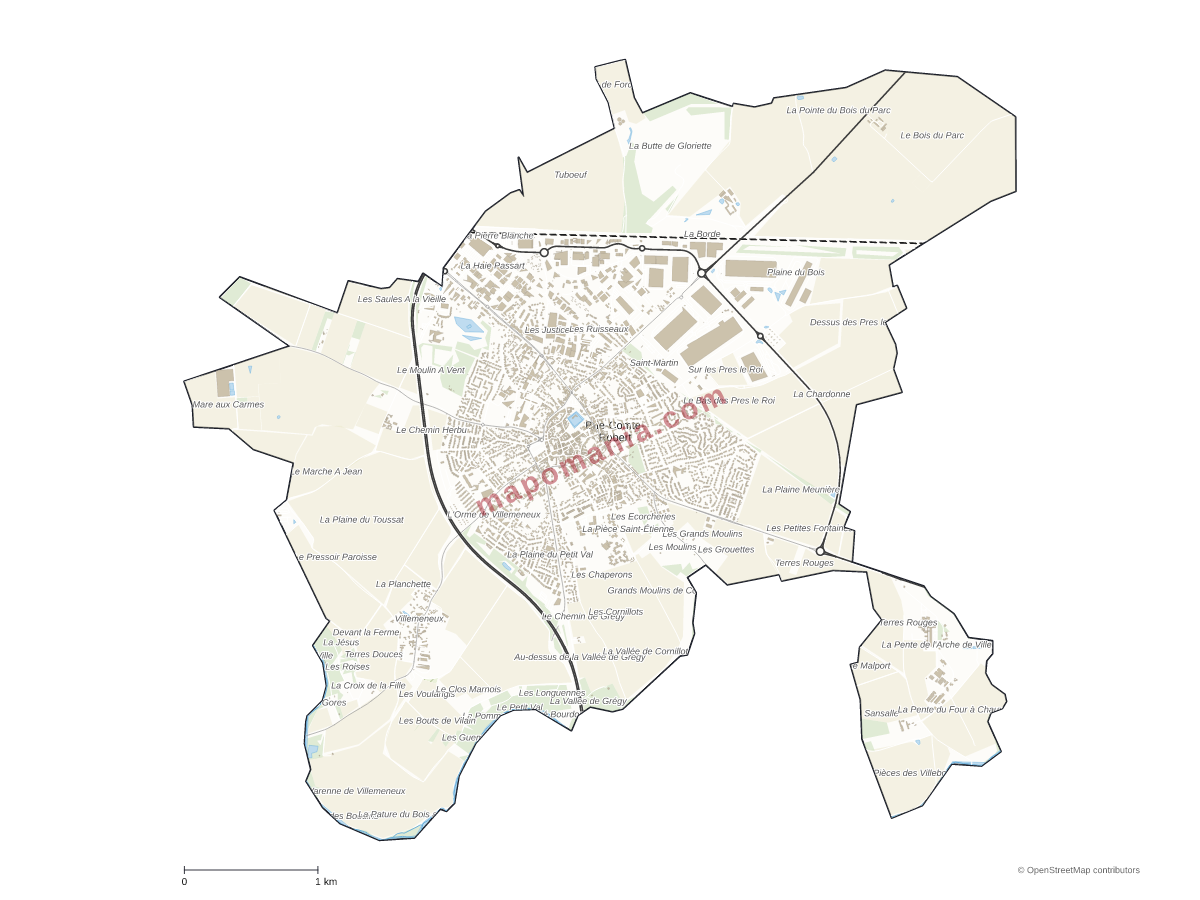 Carte de Brie-Comte-Robert à personnaliser