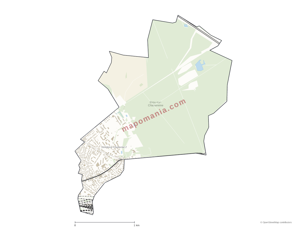 Carte de Brou-sur-Chantereine à personnaliser