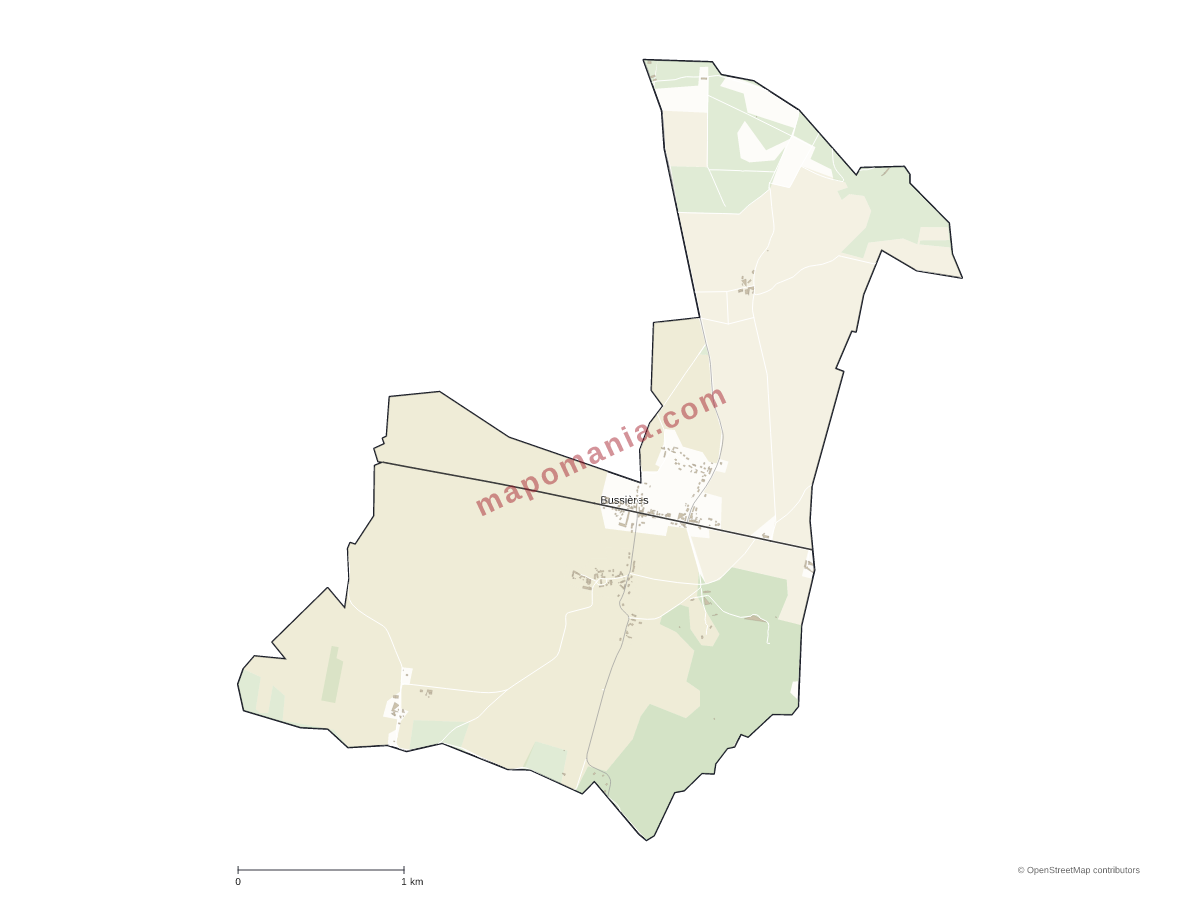 Carte de Bussières à personnaliser