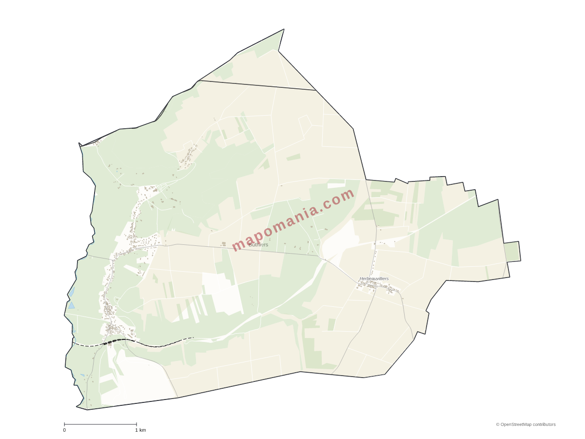 Carte de Buthiers à personnaliser