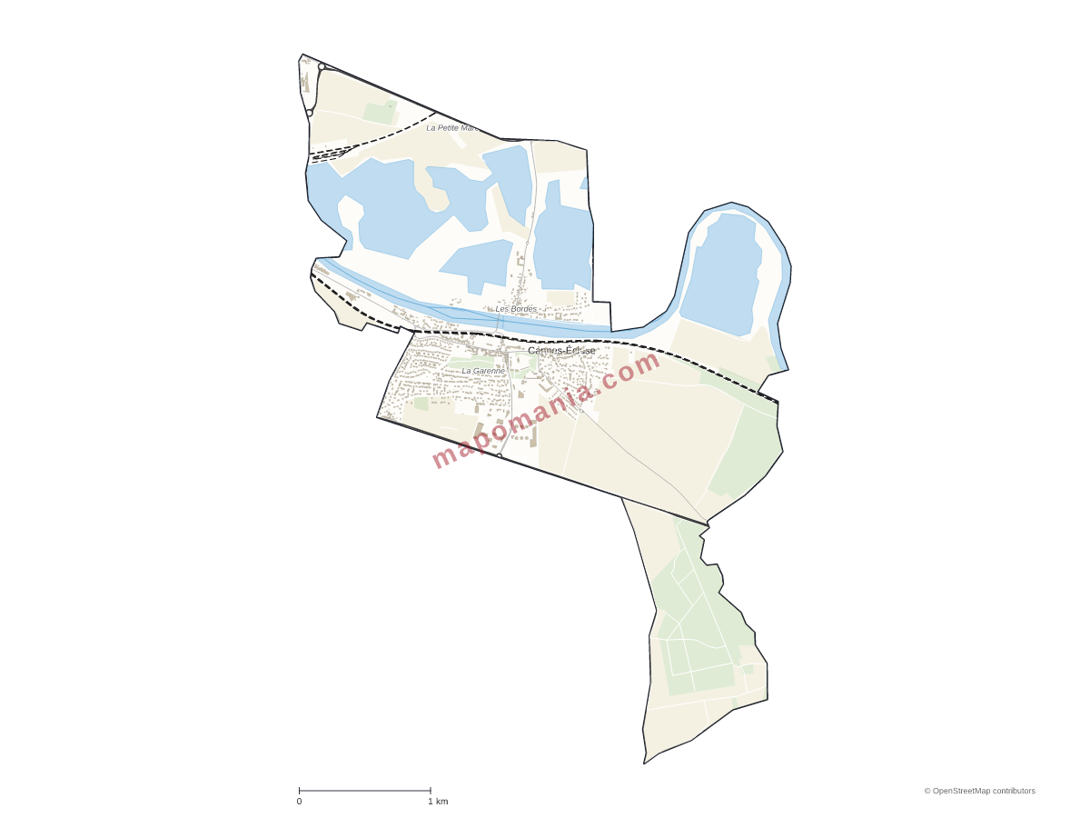 Carte de Cannes-Écluse à personnaliser