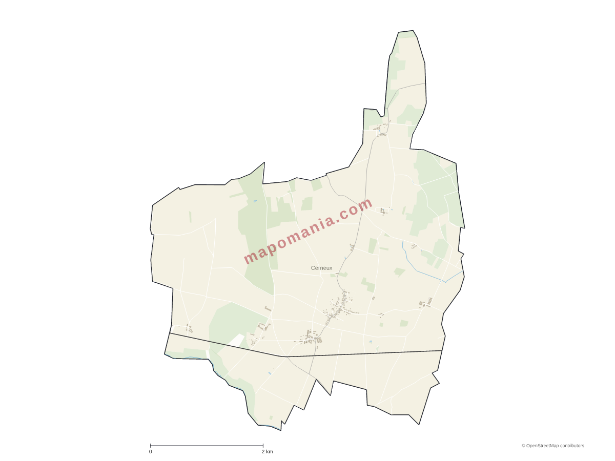 Carte de Cerneux à personnaliser