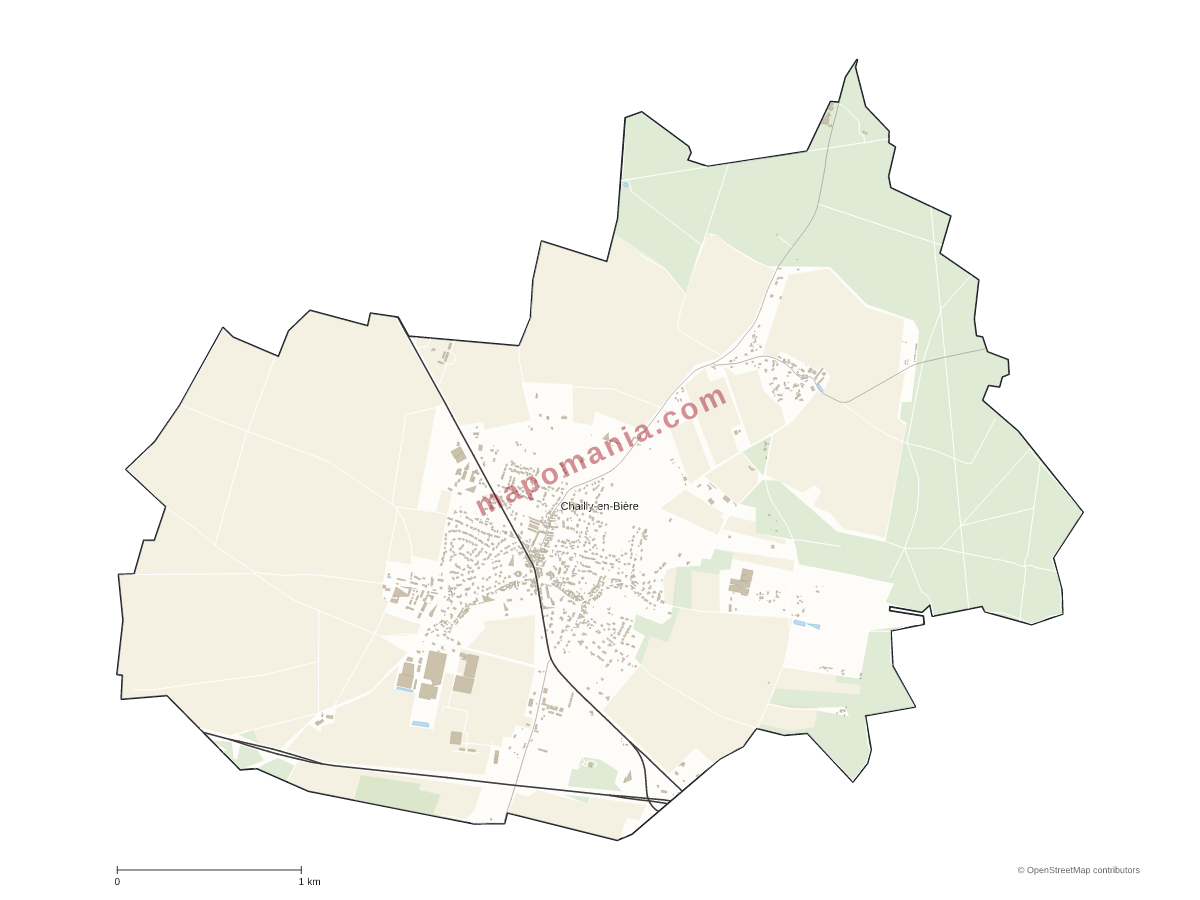 Carte de Chailly-en-Bière à personnaliser