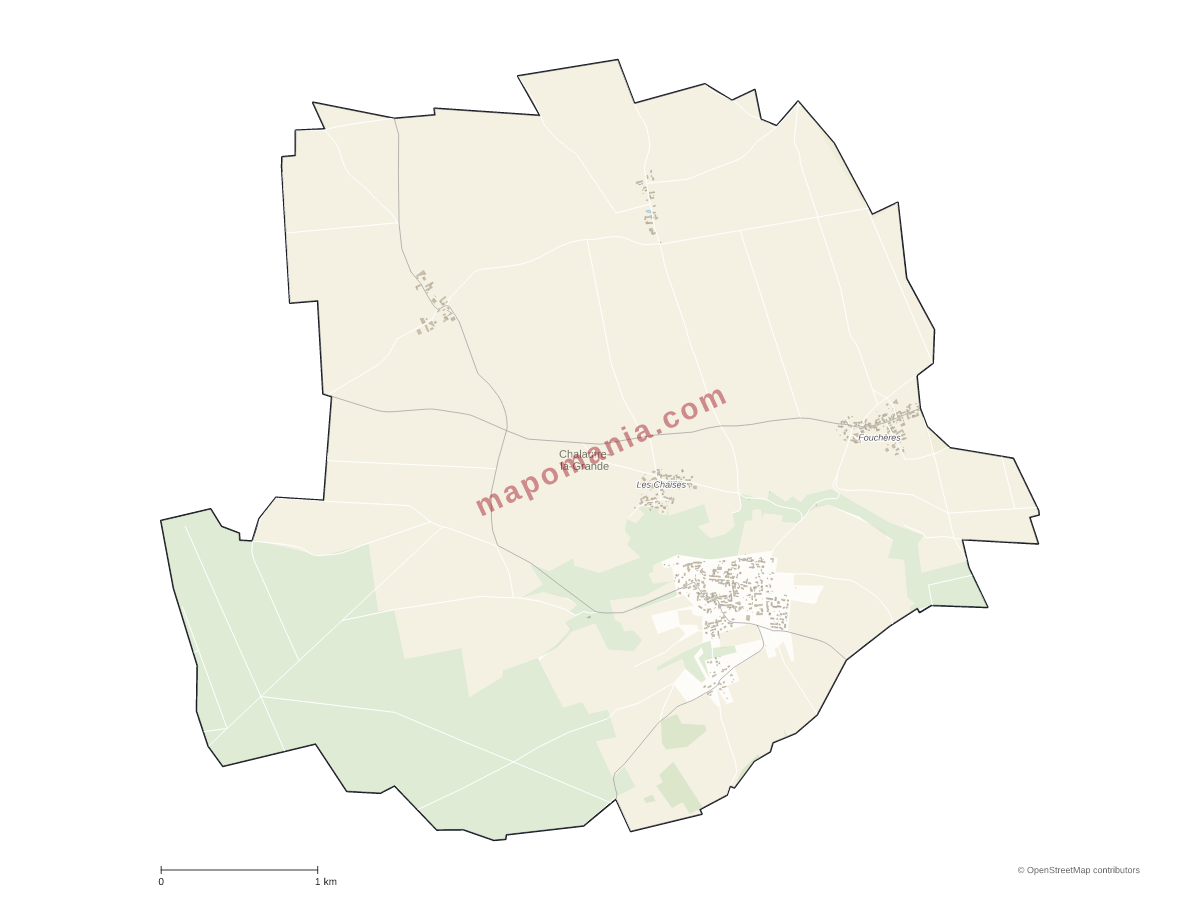 Carte de Chalautre-la-Grande à personnaliser