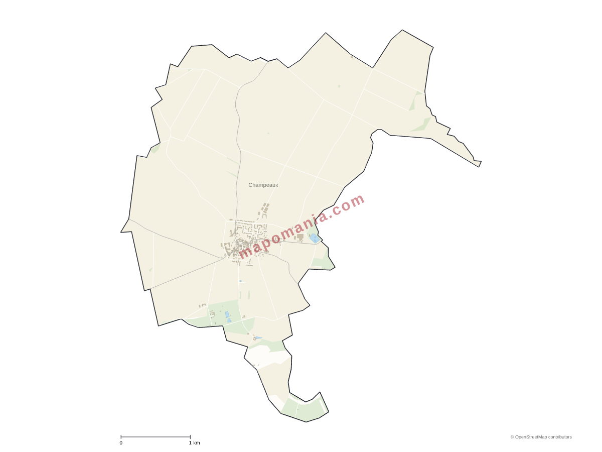 Carte de Champeaux à personnaliser