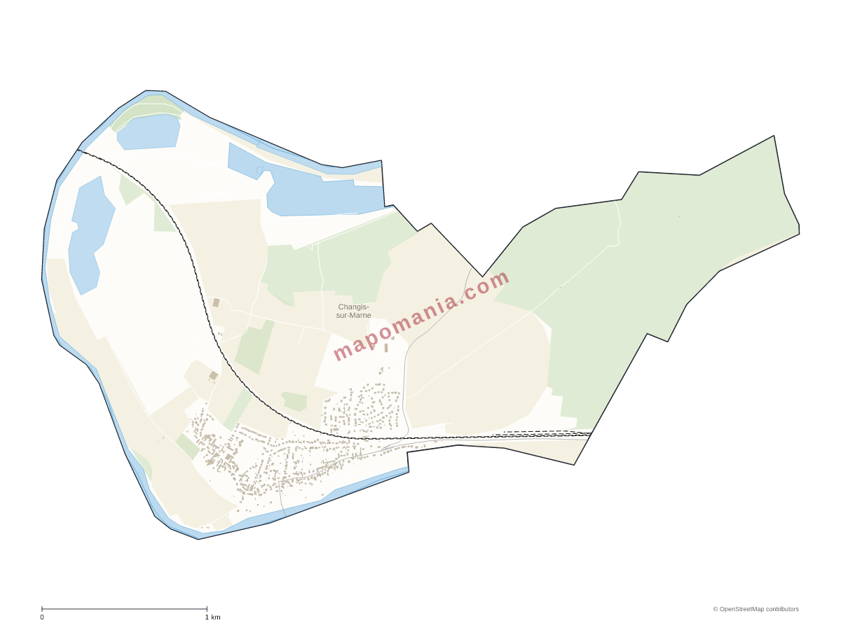 Carte de Changis-sur-Marne à personnaliser