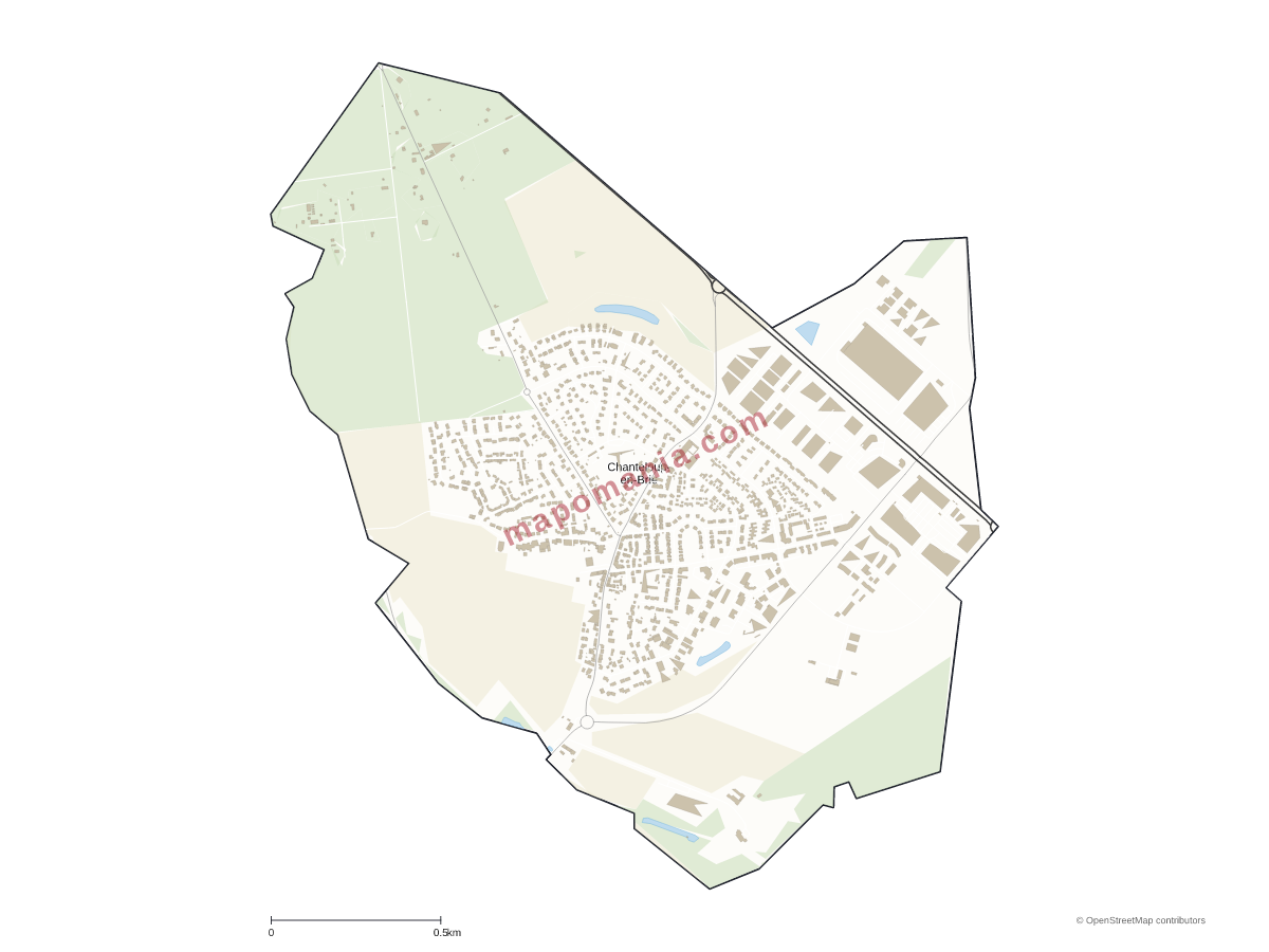 Carte de Chanteloup-en-Brie à personnaliser